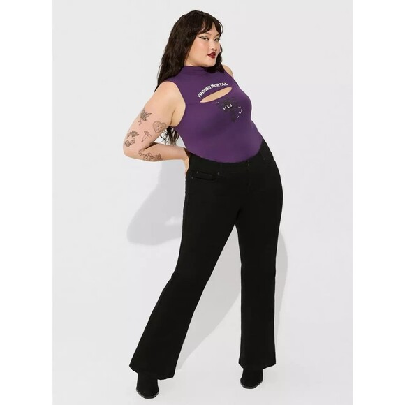 NWT Torrid Disney Haunted Mansion Foxy Mock Neck Cut Out Size 4 / 26 Plus AS IS - Picture 4 of 6